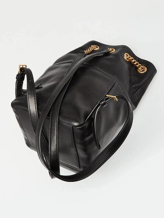 Yves Saint Laurent Black Quilted Lambskin Leather Jamie Backpack Bag main image 7